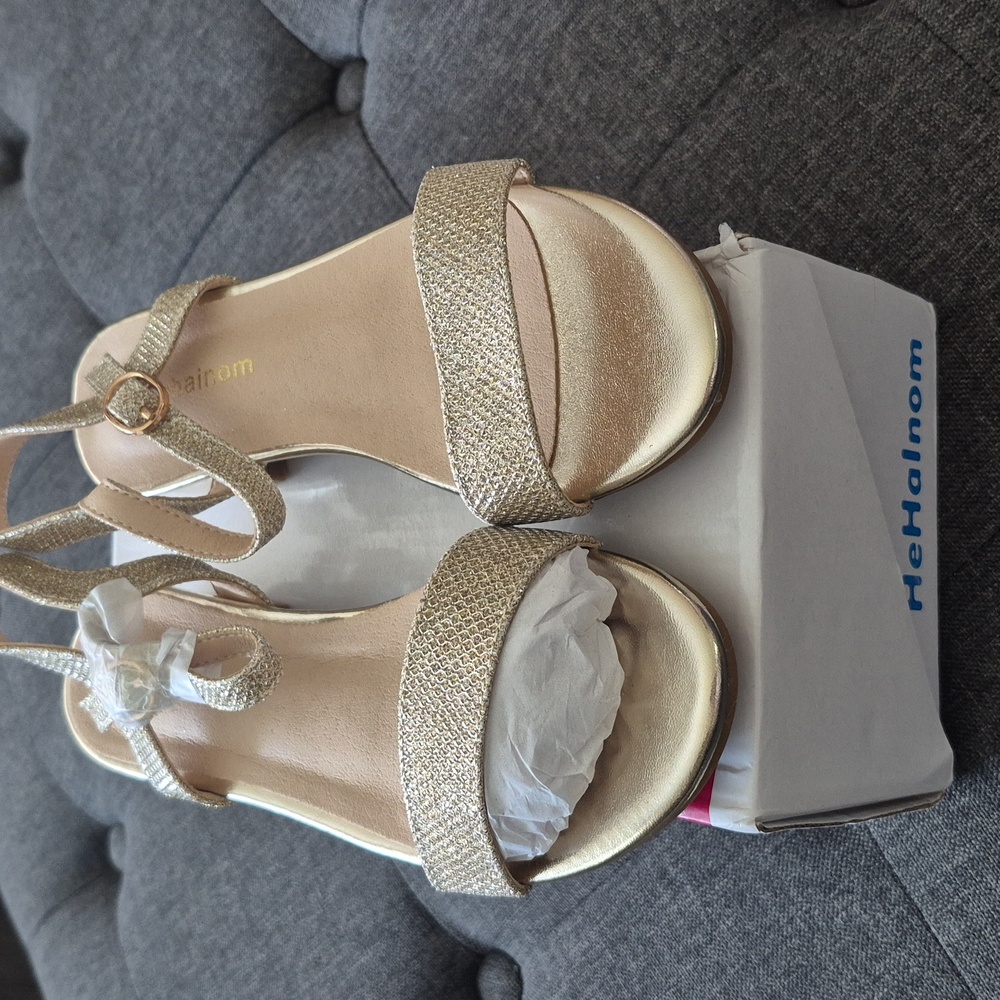 Kids Gold Dress Shoes